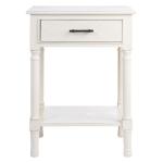 White Wood Peyton 1-Drawer End Table