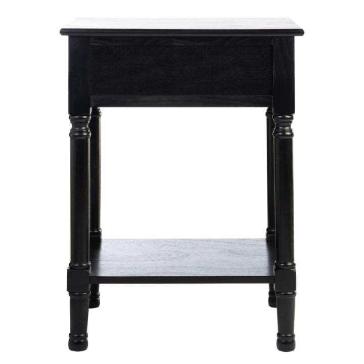 Black Wood Peyton 1-Drawer End Table