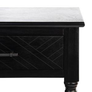 Black Wood Peyton 1-Drawer End Table