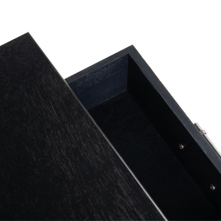 Black Wood Peyton 1-Drawer End Table