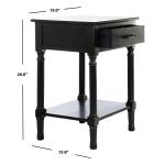 Black Wood Peyton 1-Drawer End Table
