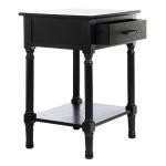 Black Wood Peyton 1-Drawer End Table
