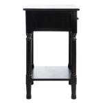 Black Wood Peyton 1-Drawer End Table
