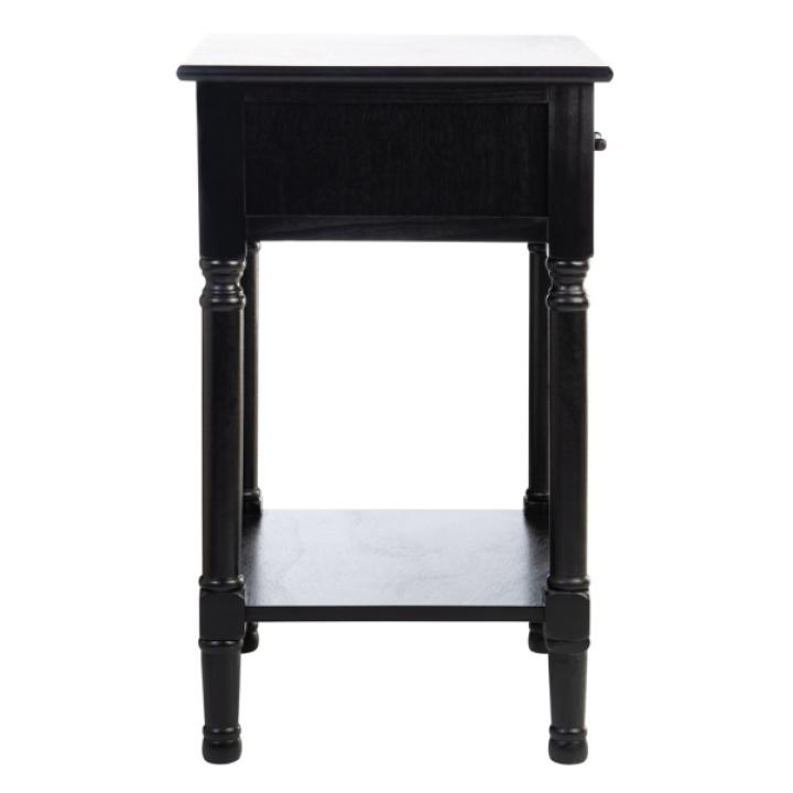 Black Wood Peyton 1-Drawer End Table