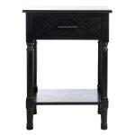 Black Wood Peyton 1-Drawer End Table