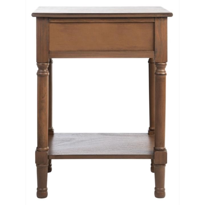Brown Wood Peyton 1-Drawer End Table