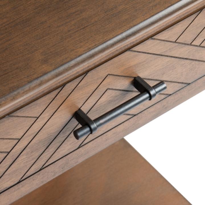Brown Wood Peyton 1-Drawer End Table