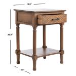 Brown Wood Peyton 1-Drawer End Table
