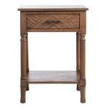 Brown Wood Peyton 1-Drawer End Table