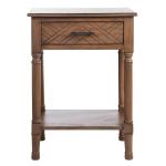 Brown Wood Peyton 1-Drawer End Table