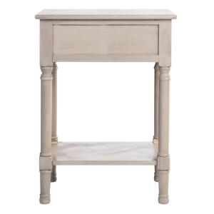 Greige Wood Peyton 1-Drawer End Table