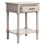 Greige Wood Peyton 1-Drawer End Table