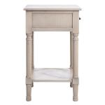 Greige Wood Peyton 1-Drawer End Table