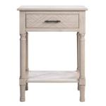 Greige Wood Peyton 1-Drawer End Table