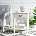 White Wood Whitney 1-Drawer End Table