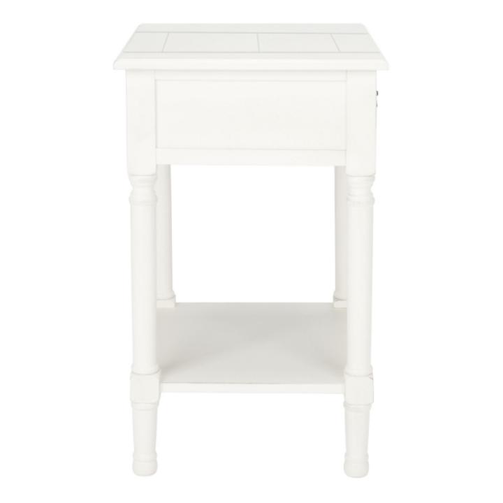 White Wood Whitney 1-Drawer End Table