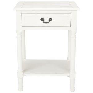 White Wood Whitney 1-Drawer End Table