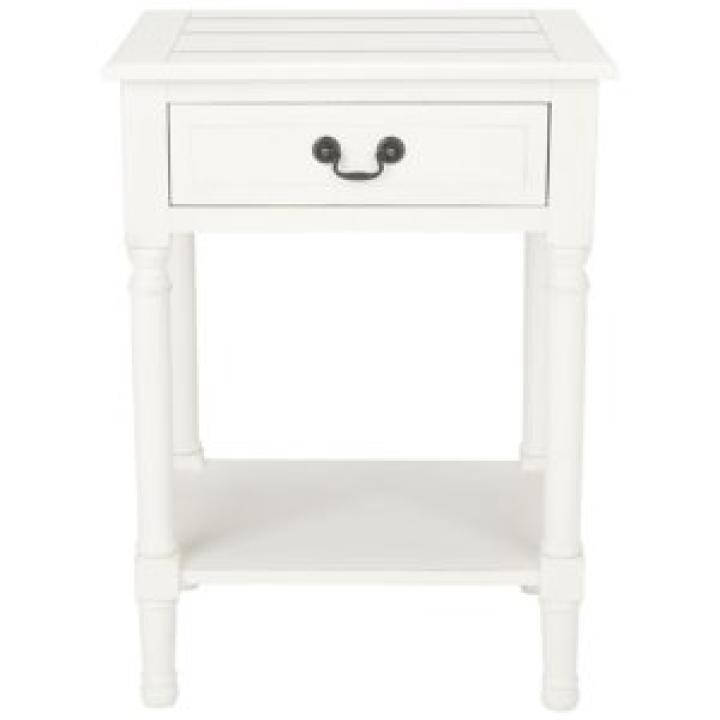 White Wood Whitney 1-Drawer End Table