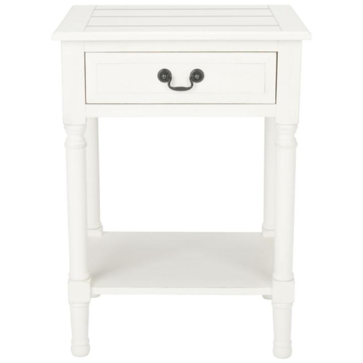 White Wood Whitney 1-Drawer End Table