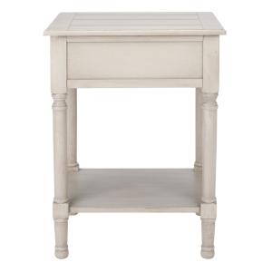 Greige Wood Whitney 1-Drawer End Table