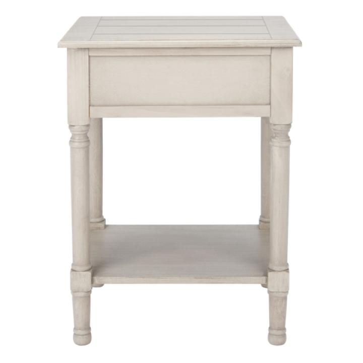 Greige Wood Whitney 1-Drawer End Table