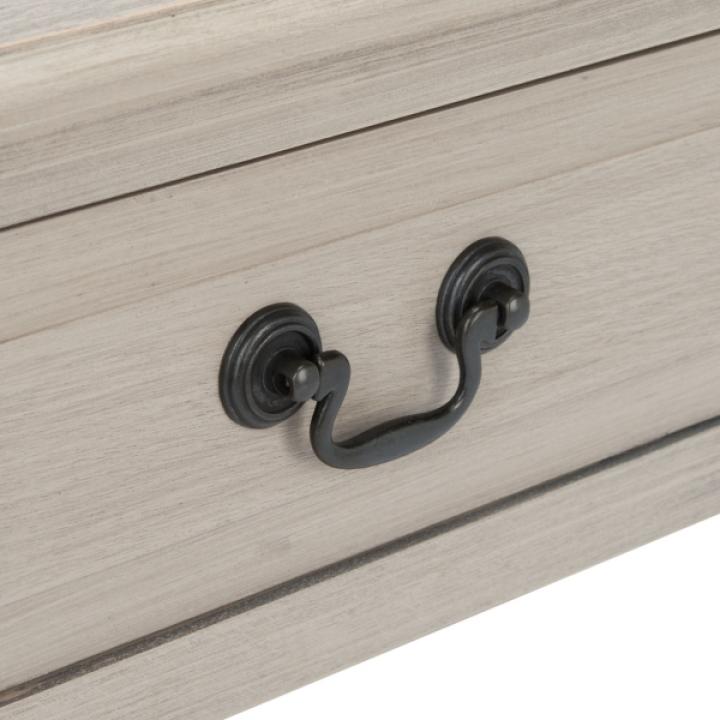 Greige Wood Whitney 1-Drawer End Table
