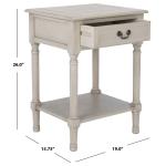 Greige Wood Whitney 1-Drawer End Table