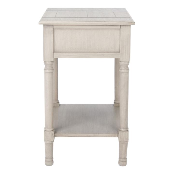 Greige Wood Whitney 1-Drawer End Table