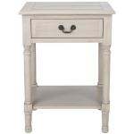 Greige Wood Whitney 1-Drawer End Table