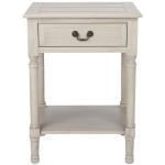 Greige Wood Whitney 1-Drawer End Table