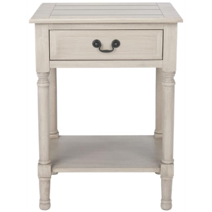 Greige Wood Whitney 1-Drawer End Table