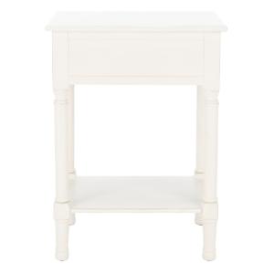 White Wood Landers 1-Drawer End Table