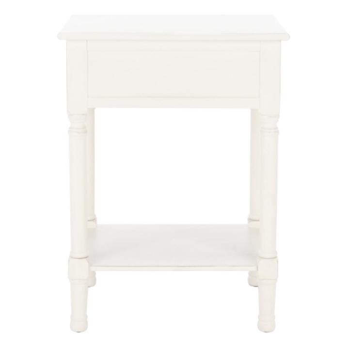 White Wood Landers 1-Drawer End Table