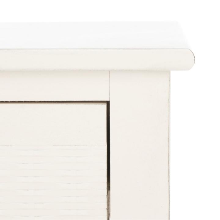 White Wood Landers 1-Drawer End Table
