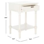 White Wood Landers 1-Drawer End Table