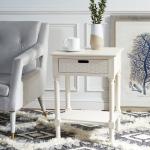 White Wood Landers 1-Drawer End Table
