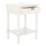 White Wood Landers 1-Drawer End Table