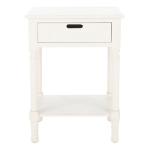 White Wood Landers 1-Drawer End Table