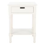 White Wood Landers 1-Drawer End Table
