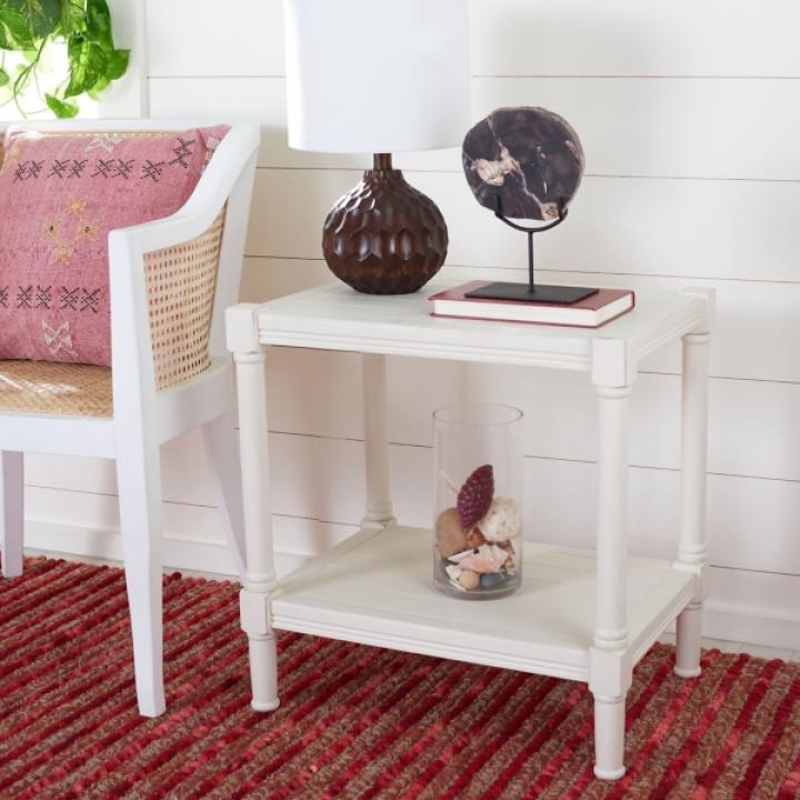 White Wood Genesia Side Table