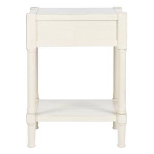 White Wood Finley 1-Drawer End Table
