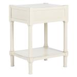 White Wood Finley 1-Drawer End Table