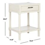 White Wood Finley 1-Drawer End Table