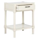 White Wood Finley 1-Drawer End Table