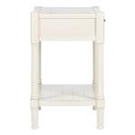 White Wood Finley 1-Drawer End Table