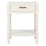 White Wood Finley 1-Drawer End Table
