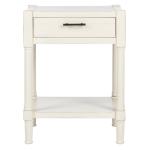 White Wood Finley 1-Drawer End Table