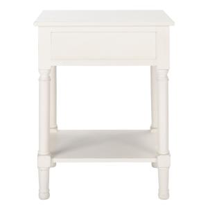 Distressed White Wood Veranda End Table