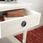 Distressed White Wood Veranda End Table