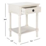 Distressed White Wood Veranda End Table